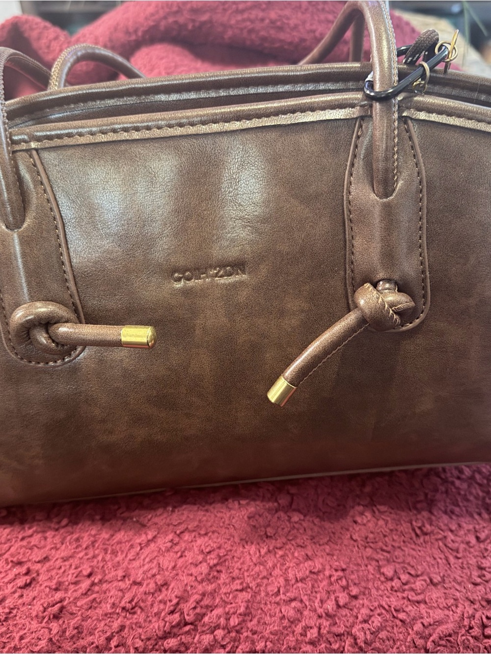 Classic Women's Brown Faux Leather Handbag